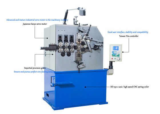 XD-250 2-Axis Spring Coiling Machine Producing 2.0mm To 5.0mm Compression Springs